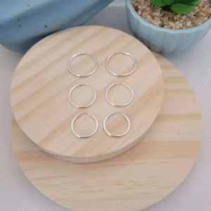 Trio Argolas Redondas em fio Redondo