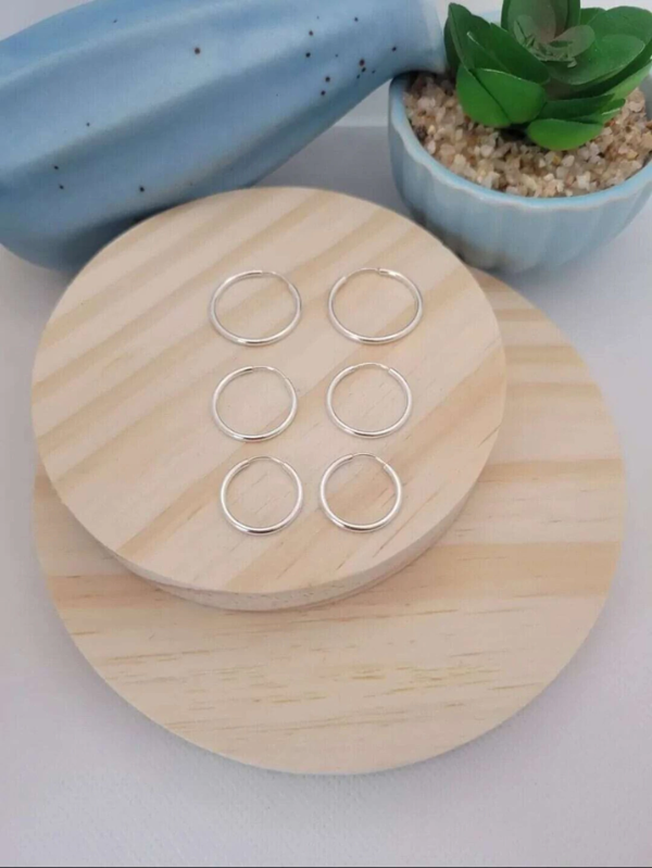 Trio Argolas Redondas em fio Redondo