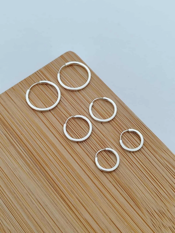 Trio Argolas em Fio Quadrado